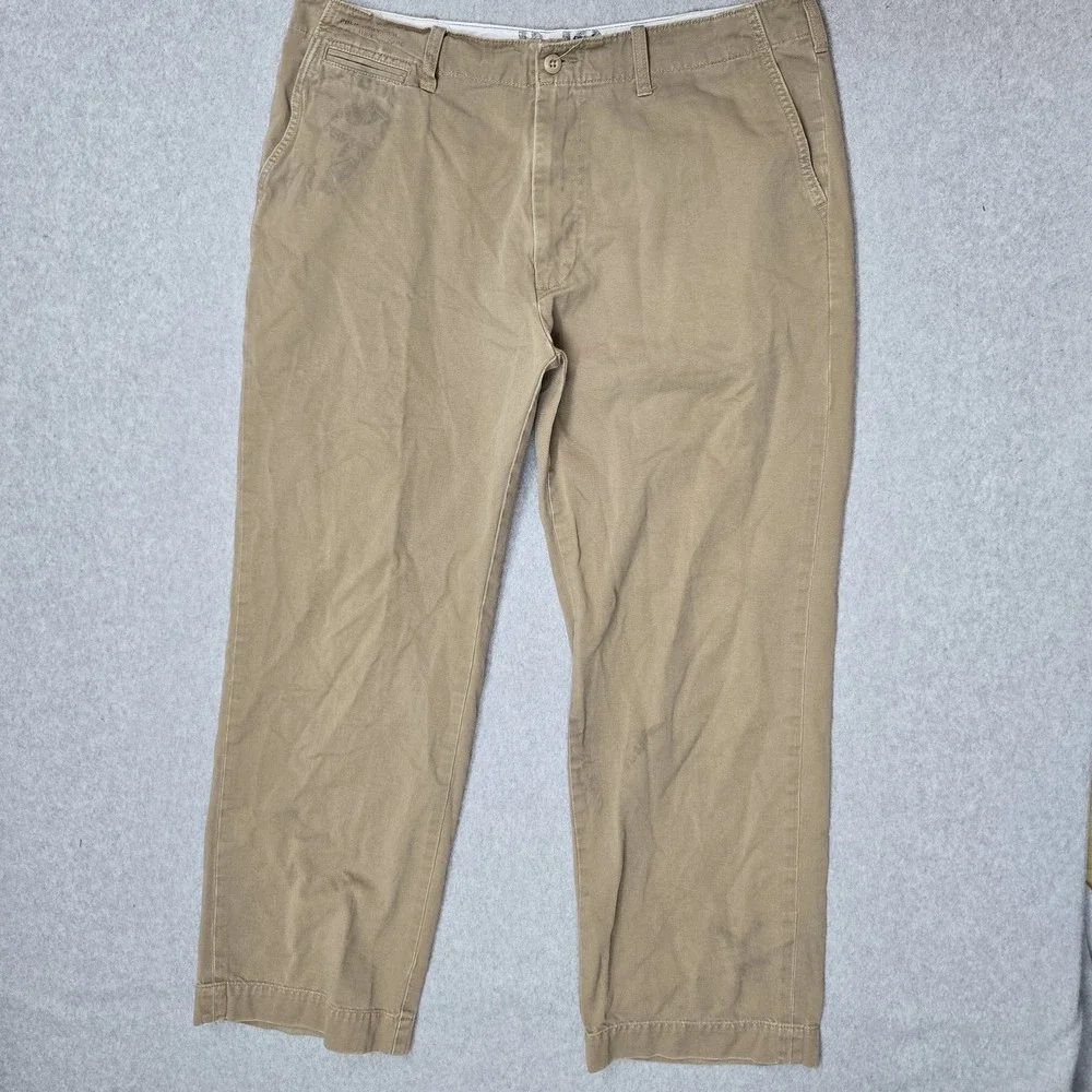 Polo Jean Ralph Lauren Men Pants 38X32 Khaki Chino Twill Button 31